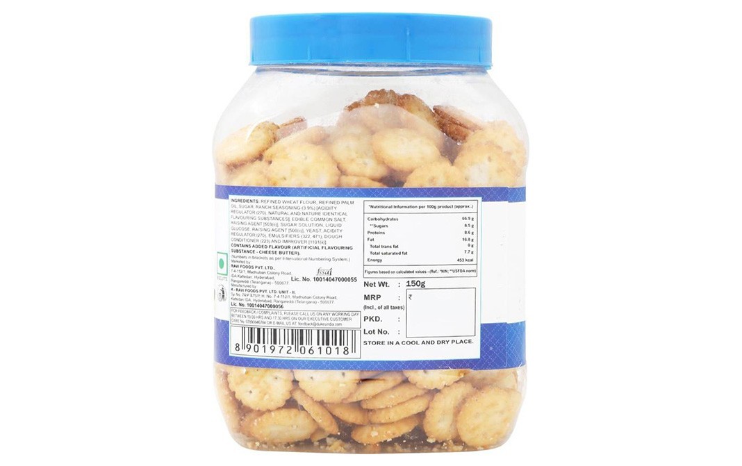 Dukes Nibbles Ranch Baked Snacks   Jar  150 grams